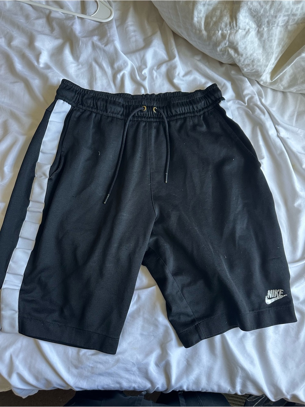 Nike Men’s Black Athletic Shorts with White Side Stripe